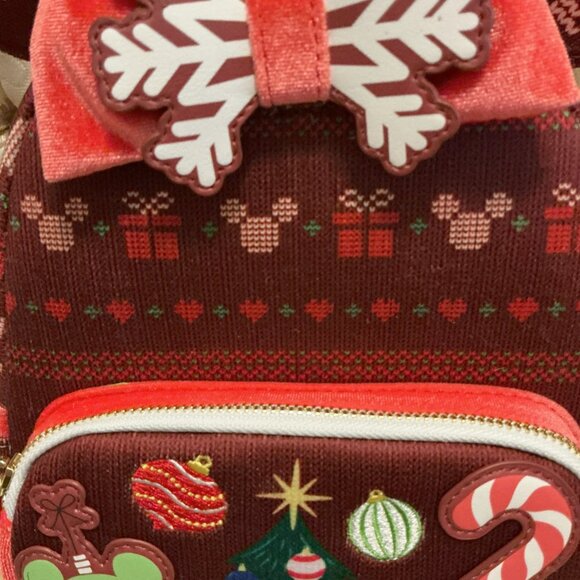 Christmas Holiday Disney Loungefly Knit Backpack - Picture 3 of 6